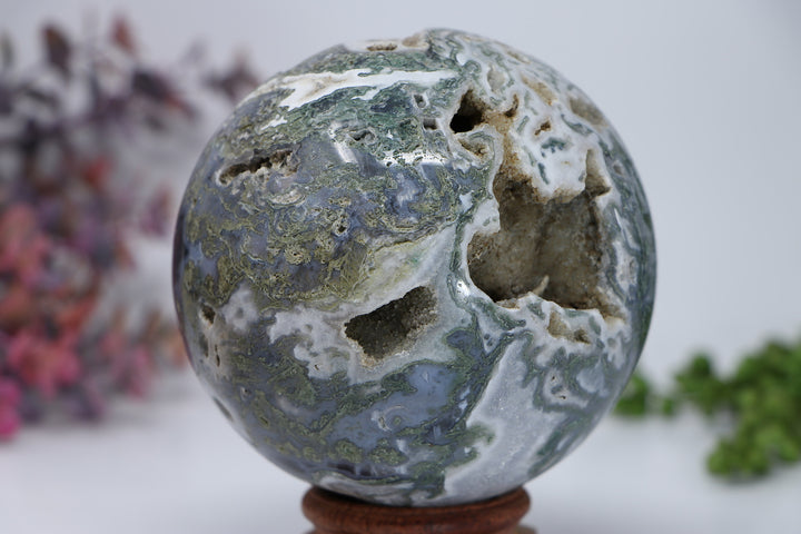 95mm Moss Agate Sphere DD3298