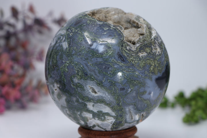 95mm Moss Agate Sphere DD3298