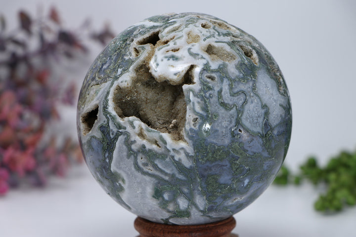95mm Moss Agate Sphere DD3298