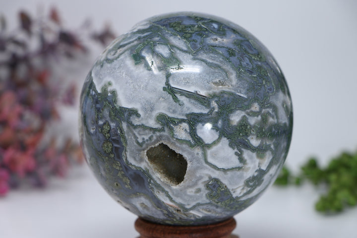 95mm Moss Agate Sphere DD3298