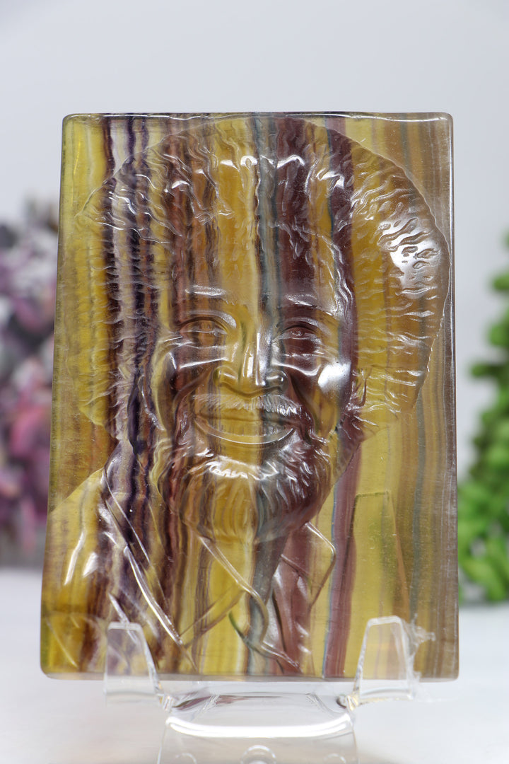 Bob Ross Fluorite Carving