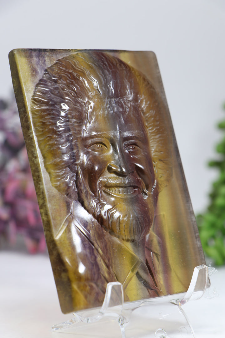 Bob Ross Fluorite Carving