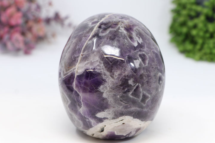 5" Chevron Amethyst Skull Carving TU1516