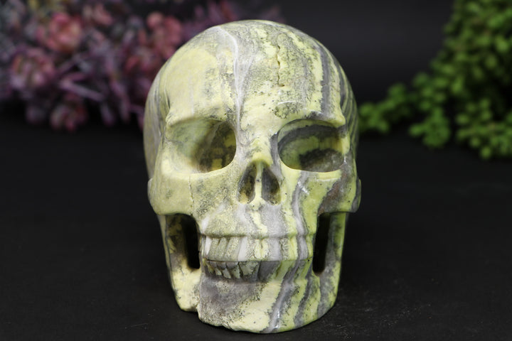 5" Serpentine Skull Carving TU307