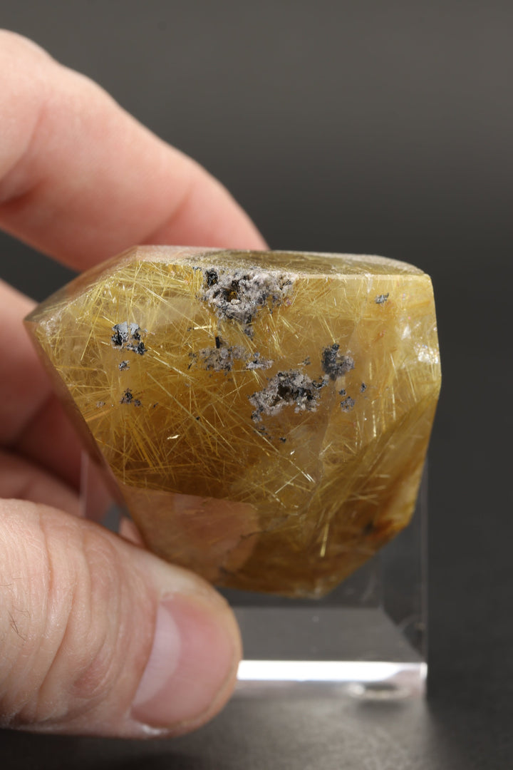 Polished Gold Rutile in Quartz Freeform TC157