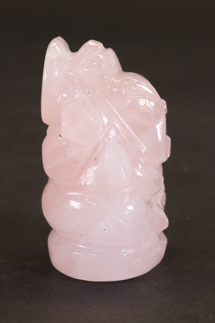 2" Rose Quartz Ganesha Statue TC2244