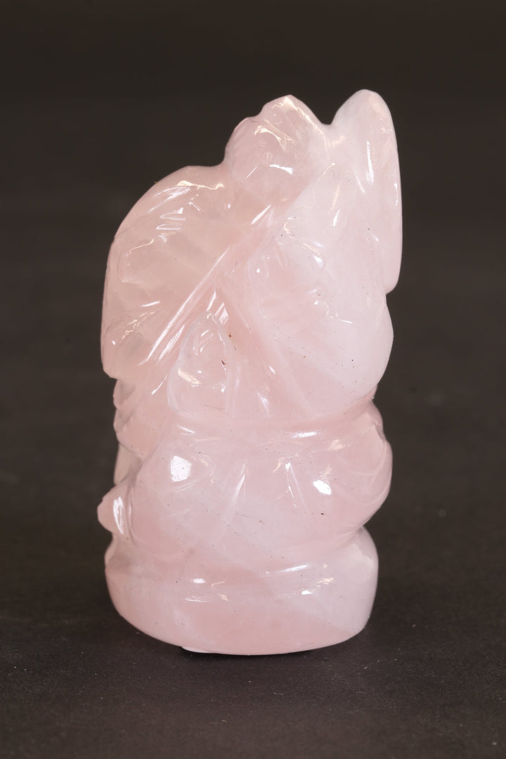 2" Rose Quartz Ganesha Statue TC2244