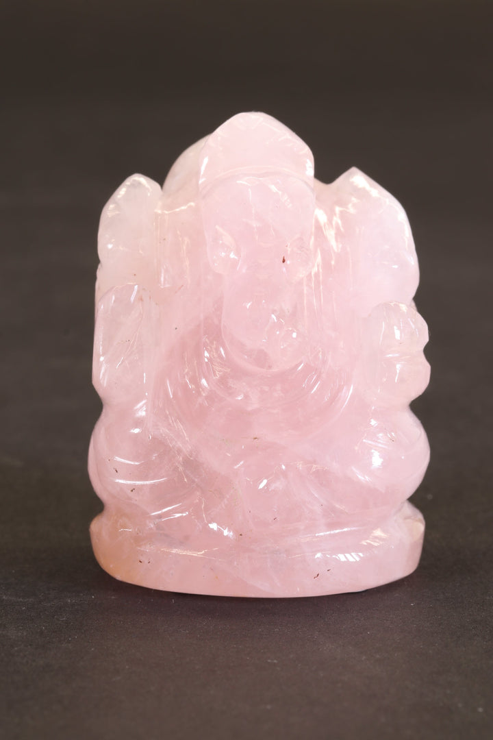 2" Rose Quartz Ganesha Statue TC2246