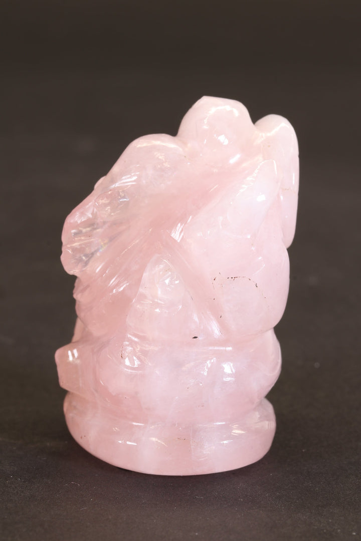 2" Rose Quartz Ganesha Statue TC2246