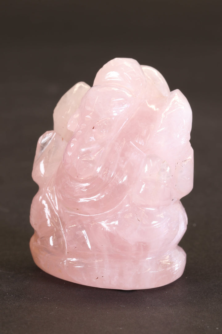 2" Rose Quartz Ganesha Statue TC2246