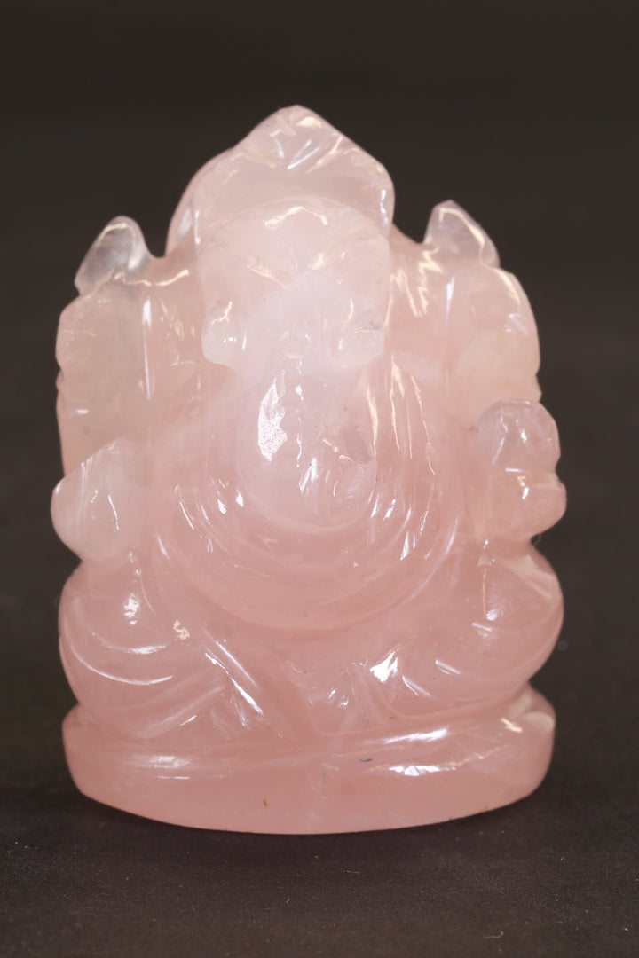 2" Rose Quartz Ganesha Statue TC2247