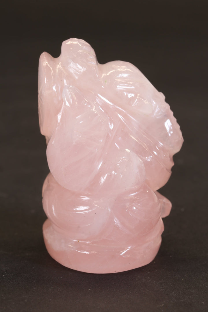 2" Rose Quartz Ganesha Statue TC2247