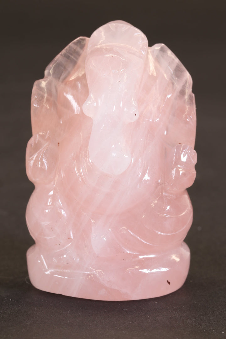 2.25" Rose Quartz Ganesha Statue TC2252