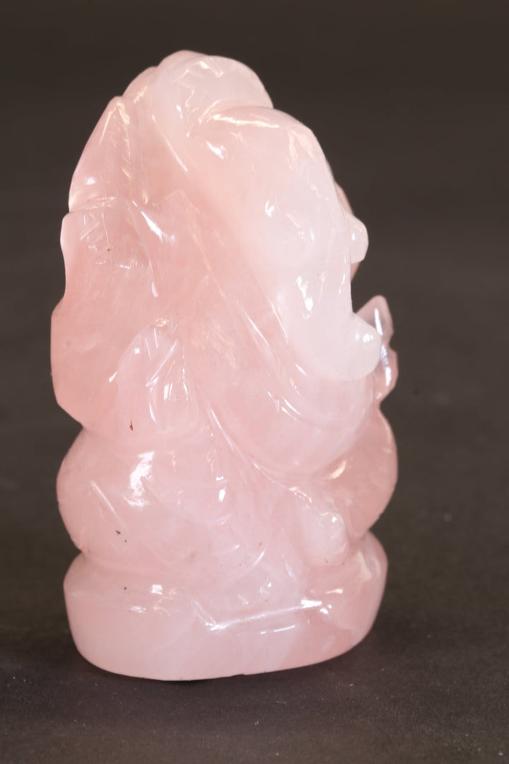 2.25" Rose Quartz Ganesha Statue TC2252