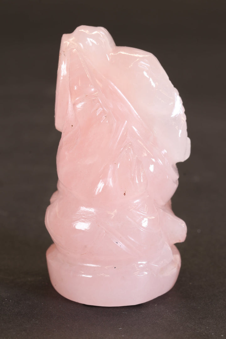 2.25" Rose Quartz Ganesha Statue TC2252