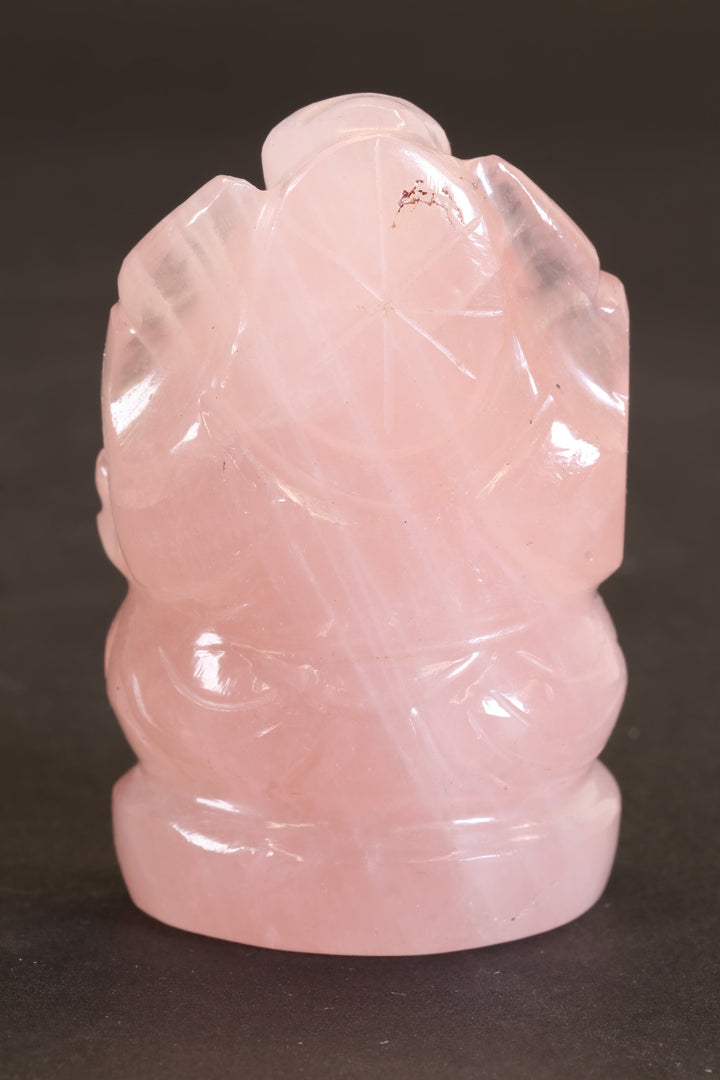 2.25" Rose Quartz Ganesha Statue TC2252