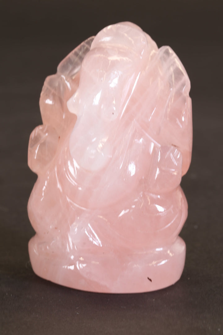 2.25" Rose Quartz Ganesha Statue TC2252
