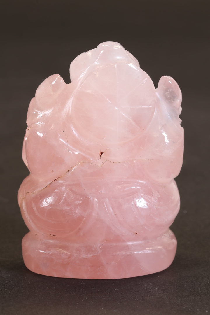2" Rose Quartz Ganesha Statue TC2260