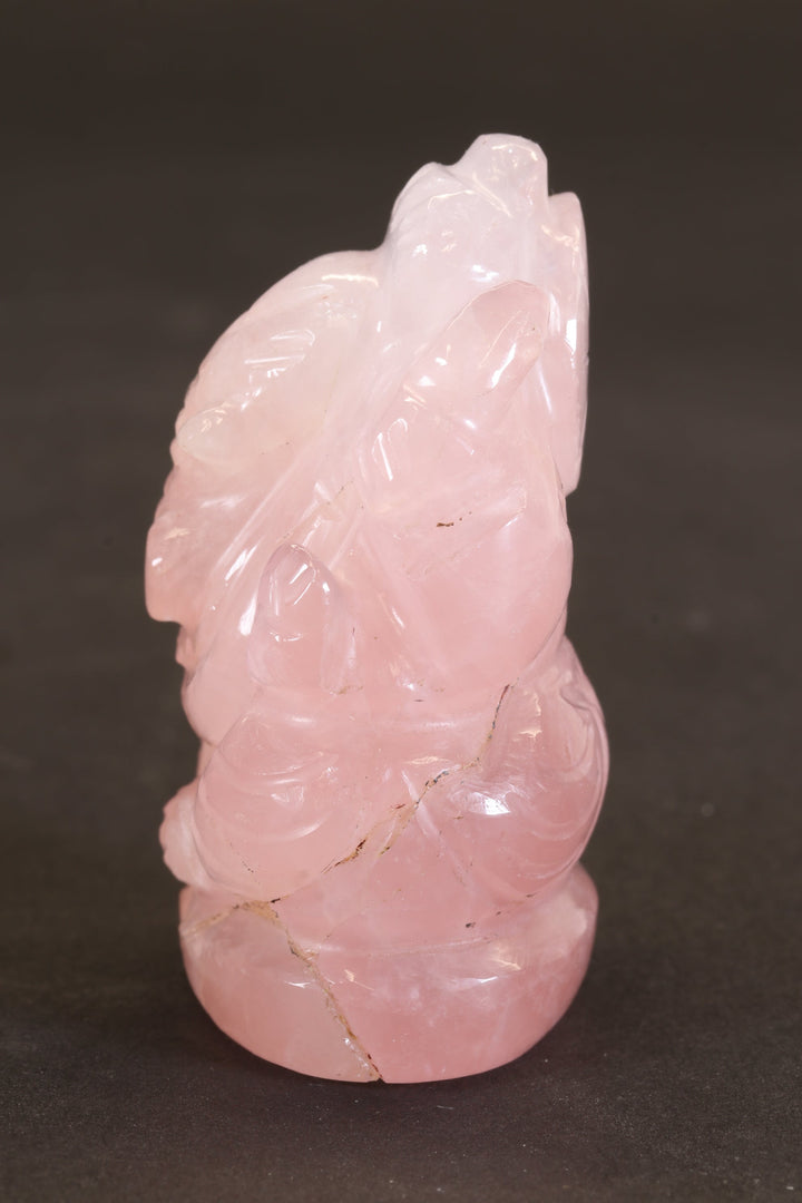 2" Rose Quartz Ganesha Statue TC2260