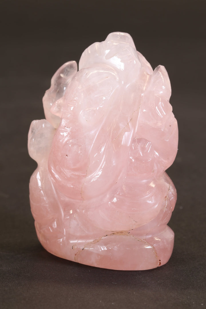 2" Rose Quartz Ganesha Statue TC2260