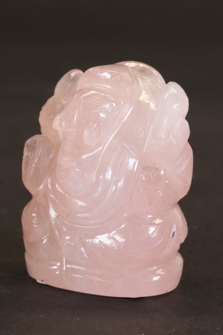 2" Rose Quartz Ganesha Statue TC2264