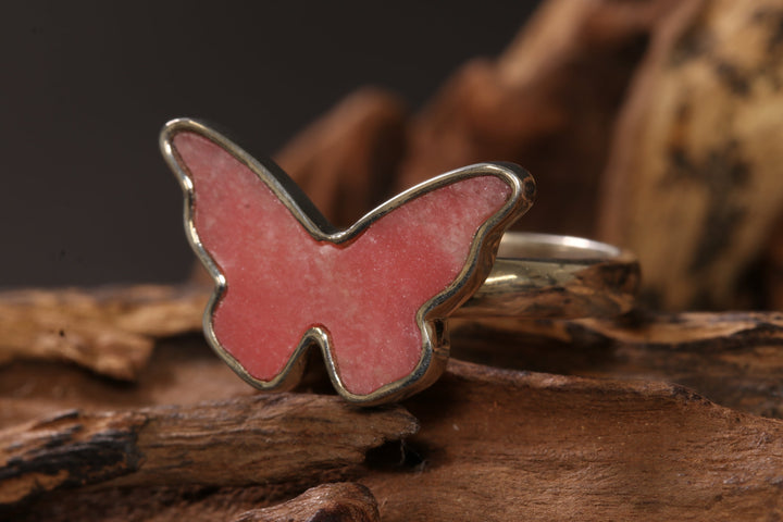 Thulite Butterfly Ring Size 10 TD1407