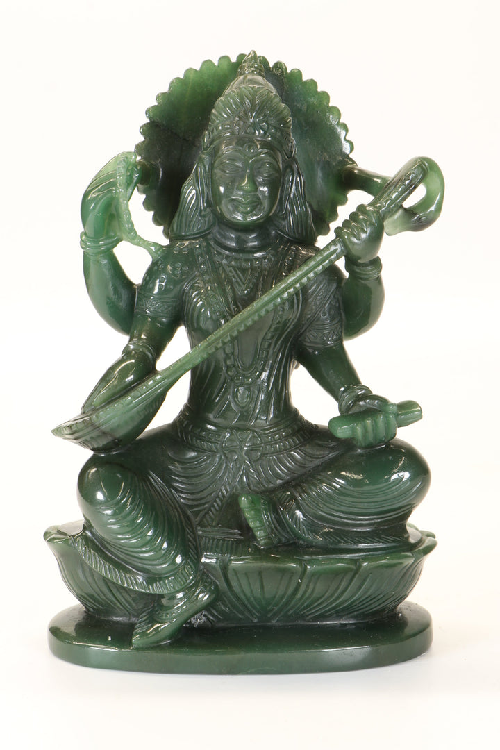 Colombian Jade Saraswati Carving TD1643