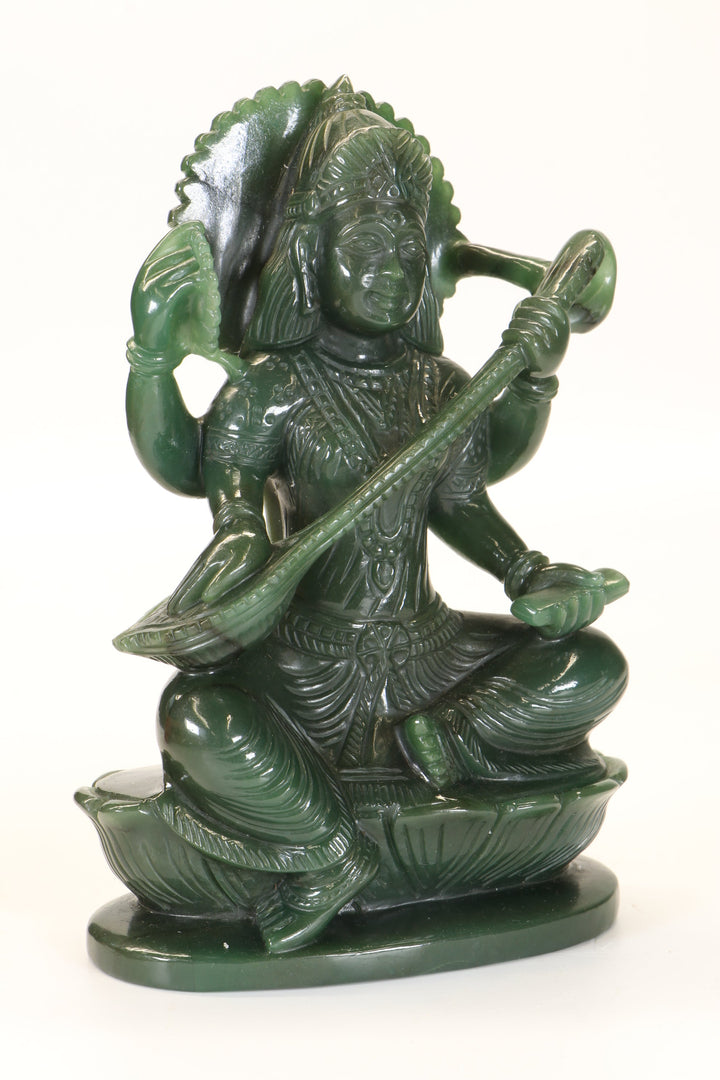 Colombian Jade Saraswati Carving TD1643