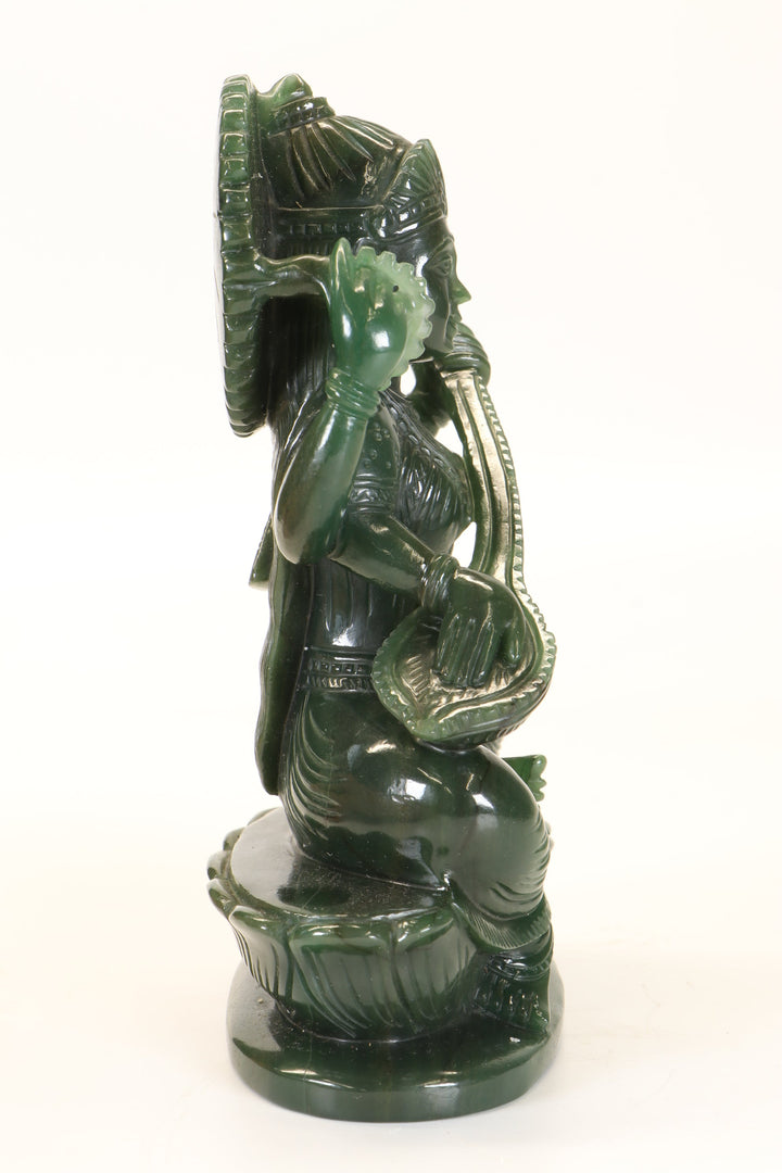 Colombian Jade Saraswati Carving TD1643