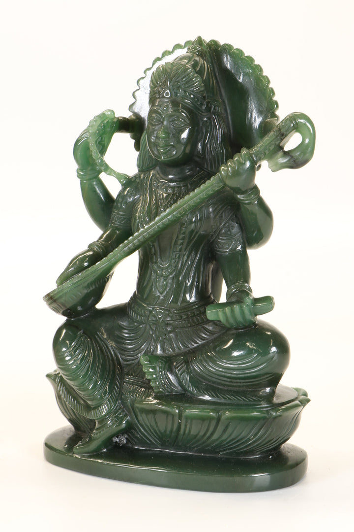 Colombian Jade Saraswati Carving TD1643