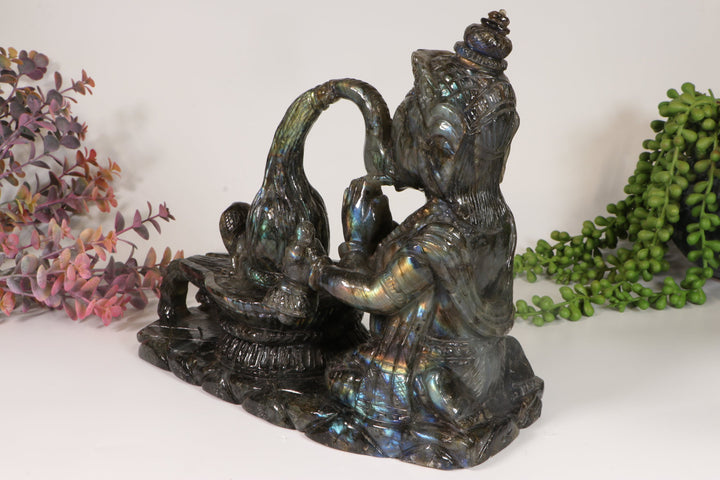 Labradorite Ganesha Carving TD1672