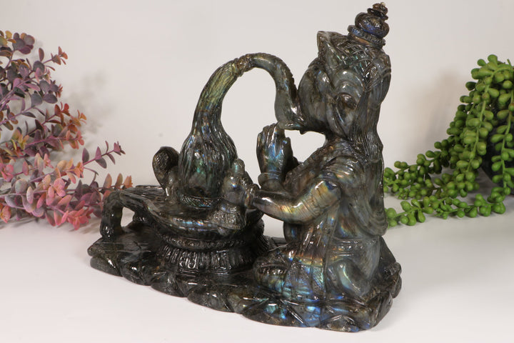 Labradorite Ganesha Carving TD1672