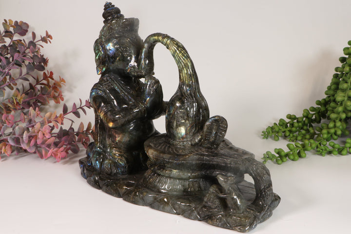 Labradorite Ganesha Carving TD1672