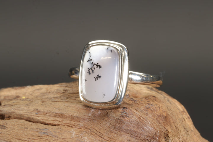 Dendritic Opal Ring Size 8