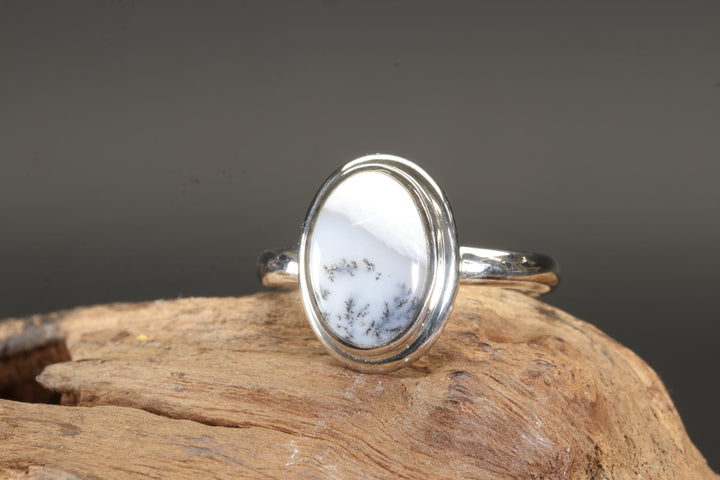 Dendritic Opal Ring Size 8