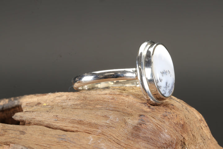 Dendritic Opal Ring Size 8