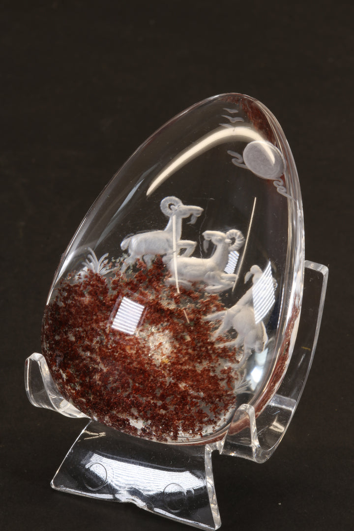 Reverse Intaglio Ram Carving in Quartz TD2920