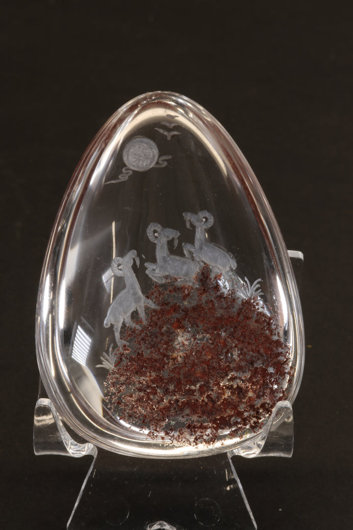 Reverse Intaglio Ram Carving in Quartz TD2920