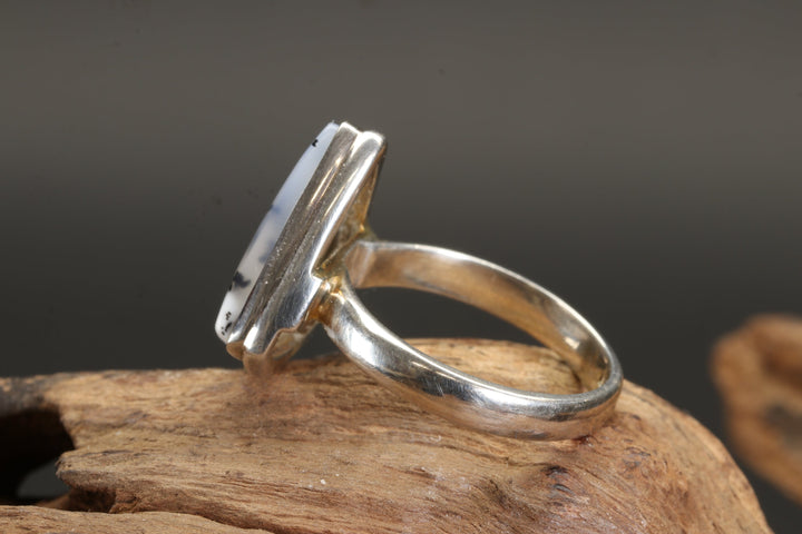 Dendritic Opal Ring Size 7