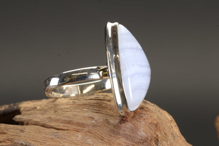 Blue Lace Agate Ring Size 10