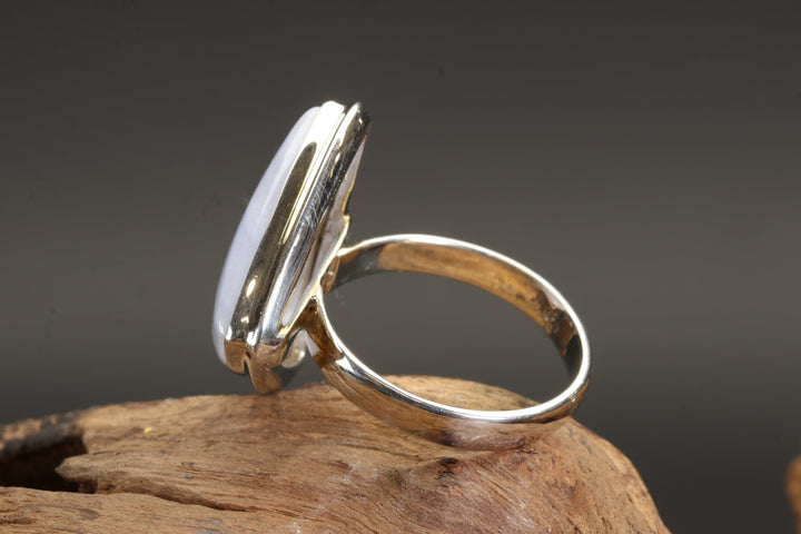 Blue Lace Agate Ring Size 10