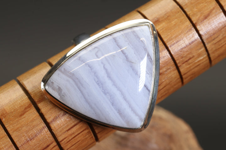Blue Lace Agate Ring Size 10