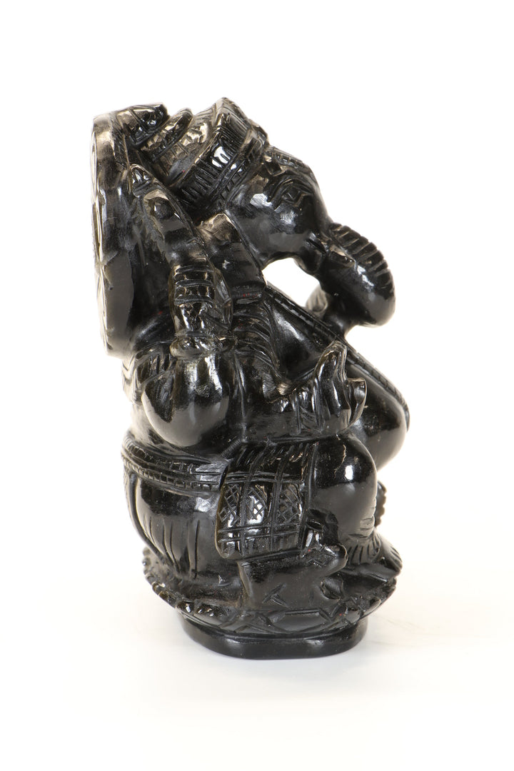 Gold Sheen Obsidian Ganesha Carving TD3452