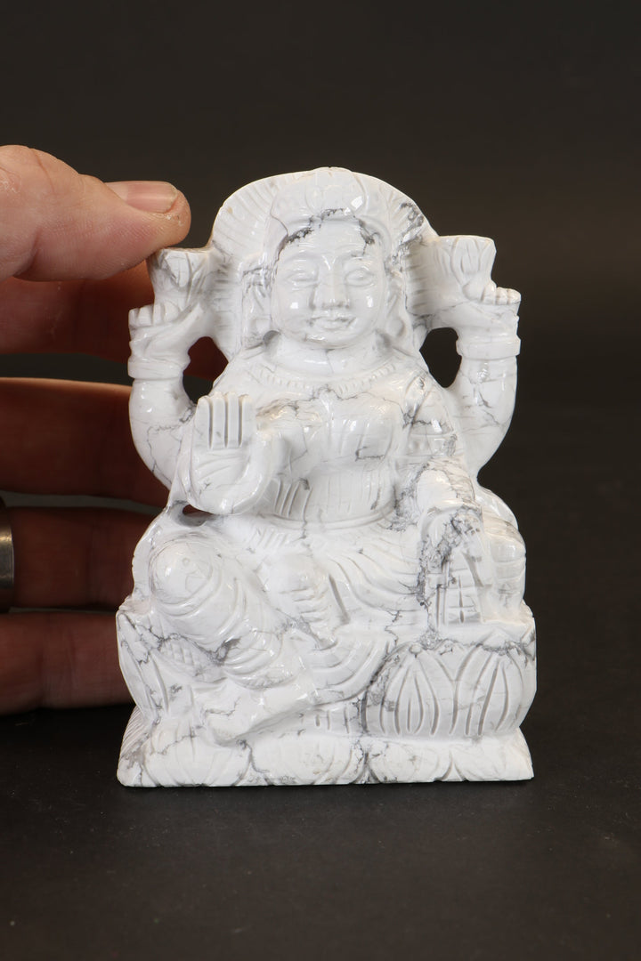 Howlite Lakshmi Carving TD3492