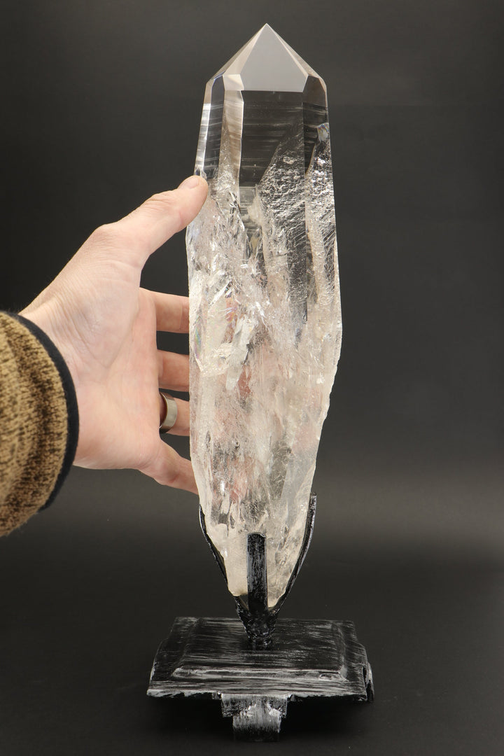 12" Polished Lemurian Quartz Crystal on Spinning Stand TD3750