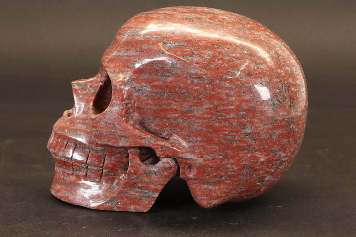Red Jasper Skull Carving TD3987