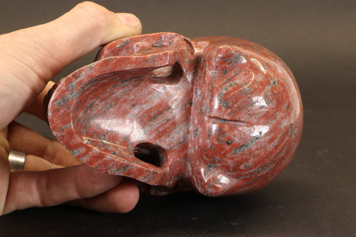Red Jasper Skull Carving TD3987