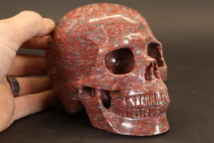 Red Jasper Skull Carving TD3987
