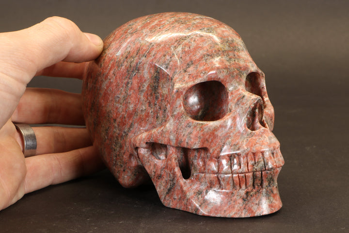 Red Jasper Skull Carving TD3988