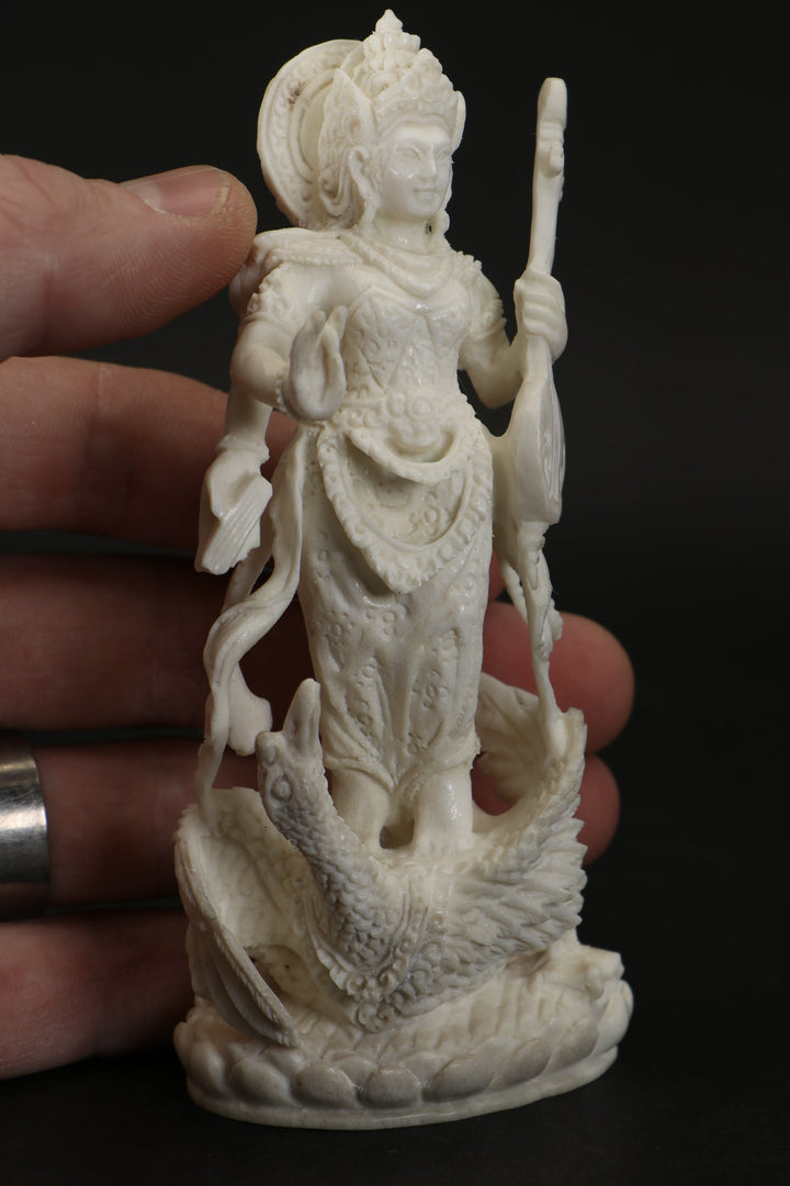 Saraswati Water Buffalo Bone Carving TD802